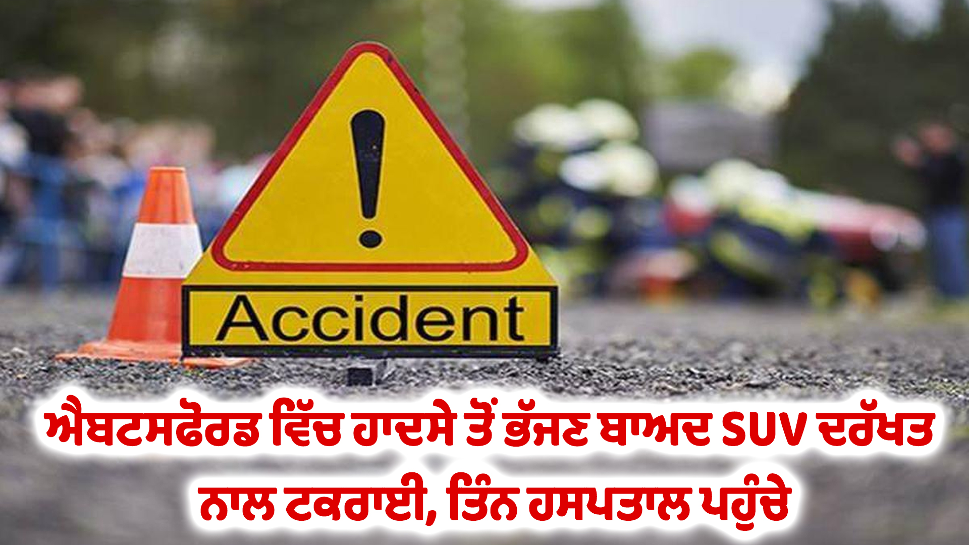 ਐਬਟਸਫੋਰਡ ਵਿੱਚ ਹਾਦਸੇ ਤੋਂ ਭੱਜਣ ਬਾਅਦ SUV ਦਰੱਖਤ ਨਾਲ ਟਕਰਾਈ, ਤਿੰਨ ਹਸਪਤਾਲ ਪਹੁੰਚੇ